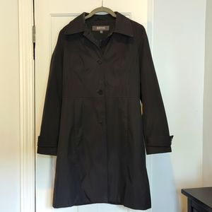 Black knee length trench coat